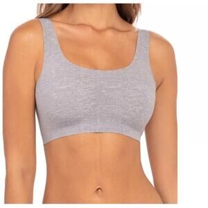 No Boundaries Women's Size XS Bonded Scoop Bra Gray Padded Wirefree Bralette